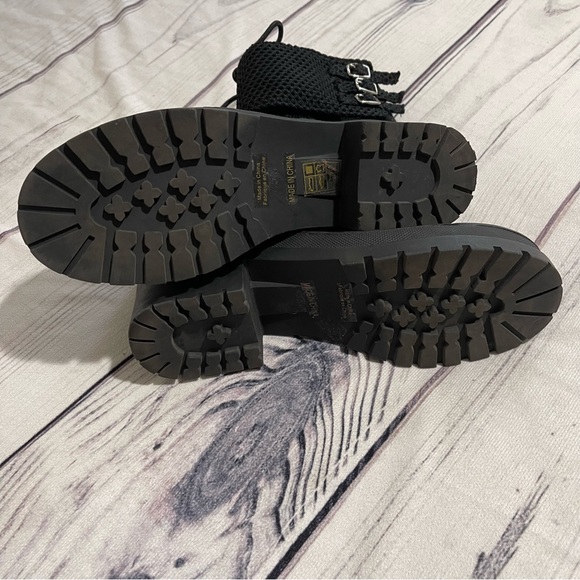 Jeffrey Campbell Ricki Hiker Mesh Lace Up Boots Black Combat Biker Size 7.5 - Picture 7 of 11